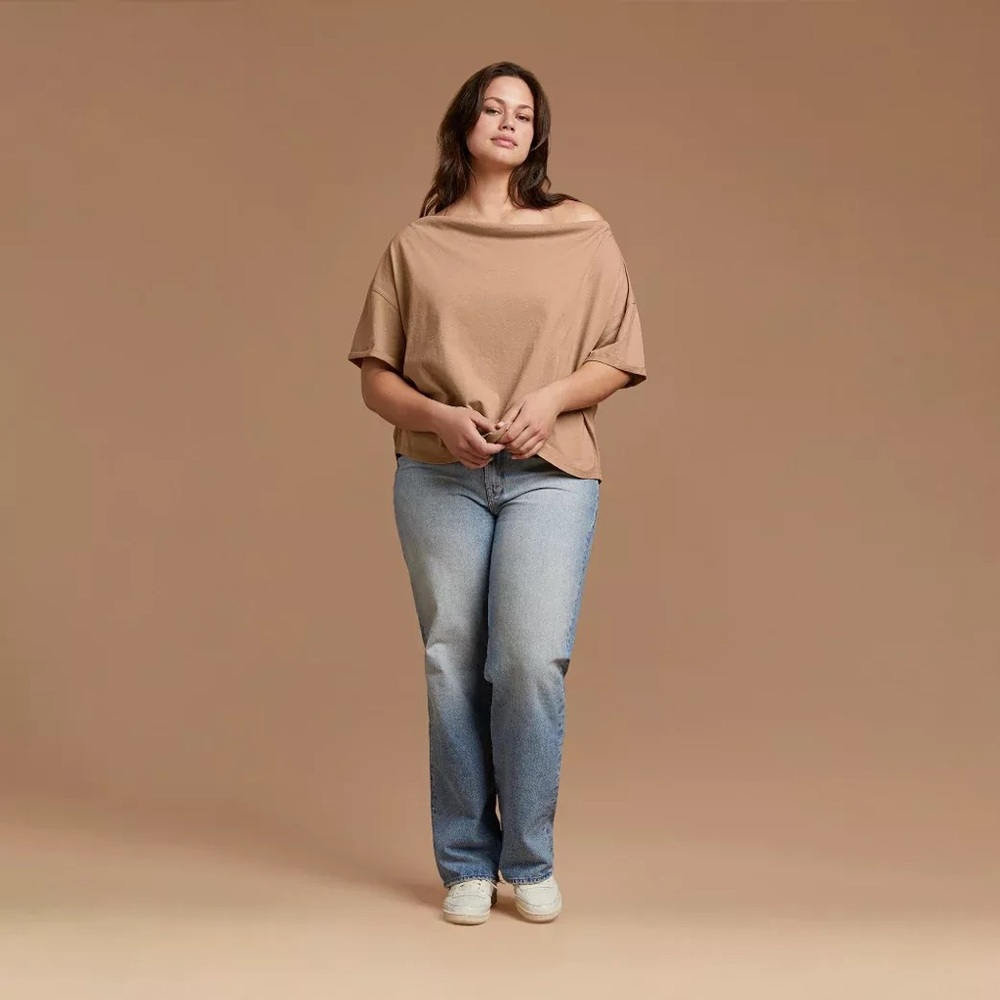 nuuds mocha off the shoulder Short Sleeve Tee - Picture 4 of 4
